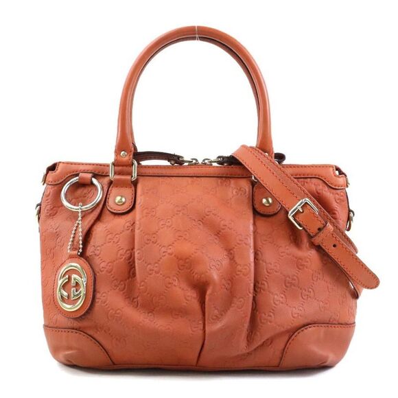 GUCCI Orange Leather Shoulder Bag - Picture 1 of 5